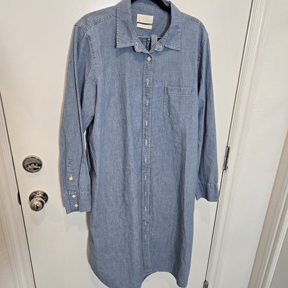 J. Crew Dresses & Skirts - J. Crew Light Blue Denim Button-Down Shirt Dress